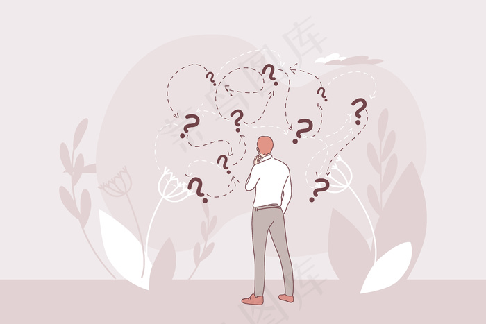 商人站在卡通人物的立场和正确的解决问题的方向，困境的情况eps,ai矢量模版下载