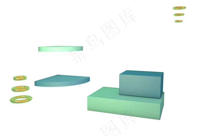 C4D展架展示台楼梯柜台