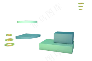 C4D展架展示台楼梯柜台