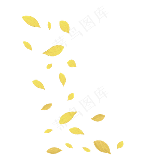 秋天黄色秋叶飘落漂浮素材