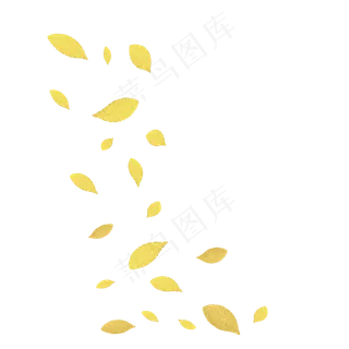 秋天黄色秋叶飘落漂浮素材