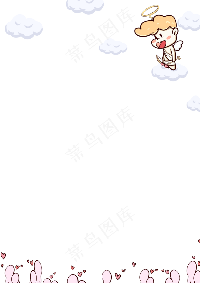 七夕爱神丘比特边框(3507X4960(DPI:300))psd模版下载