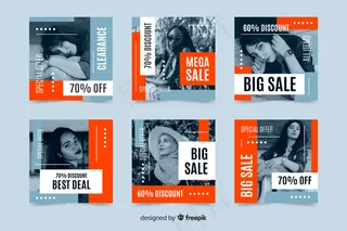 抽象时装销售模板集