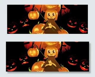 万圣节魔女南瓜派对梦幻banner