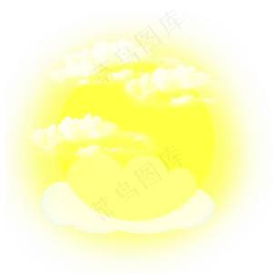 水彩黄色太阳