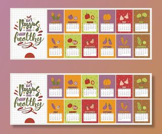 可爱的彩色日历。