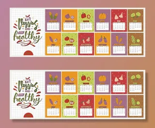 可爱的彩色日历。