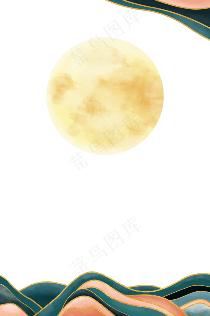 中秋节烫金边边框(3543X5315(DPI:300))psd模版下载