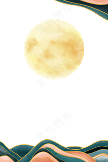 中秋节烫金边边框