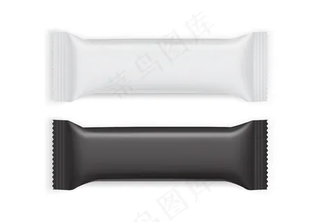 白色和黑色纸包装隔离在白色背景上