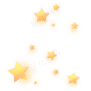 黄色精致七夕节星星