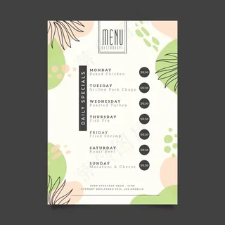 餐厅菜单模板设计