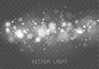 黄白金灯抽象发光波基灯效果孤立在透明背景上。喜庆的紫色和金色发光背景。概念。模糊的灯光框。