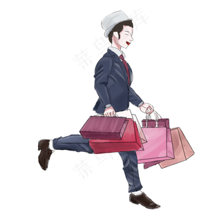  双十一购物男孩 