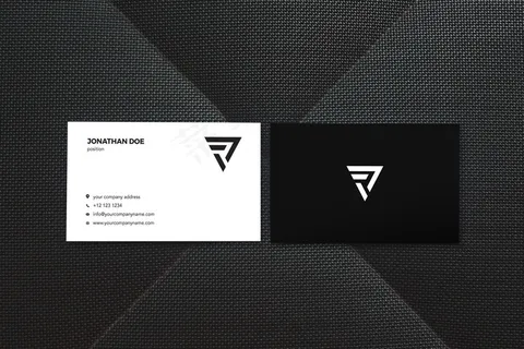 黑色两张名片模型样机