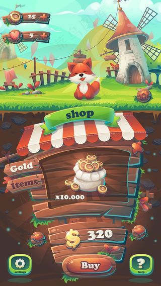 喂狐狸图形用户界面匹配3商店窗口