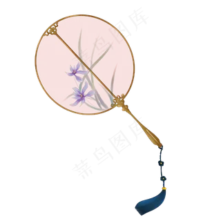 中国风宫扇六君子兰