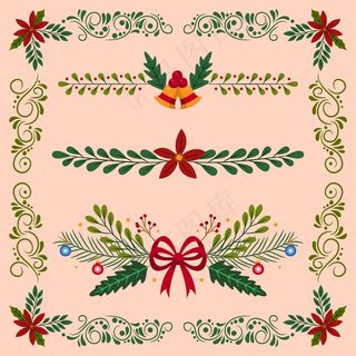 手绘圣诞框架和边框