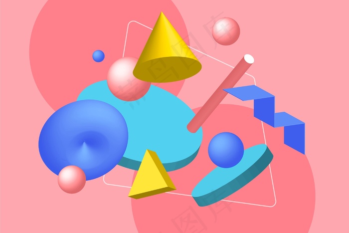 抽象背景三维几何形状eps,ai矢量模版下载