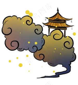 情人节云朵和亭子