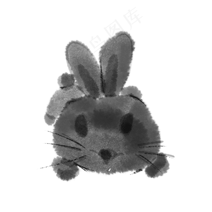 水墨中秋节可爱月兔(2048X2048(DPI:132))psd模版下载