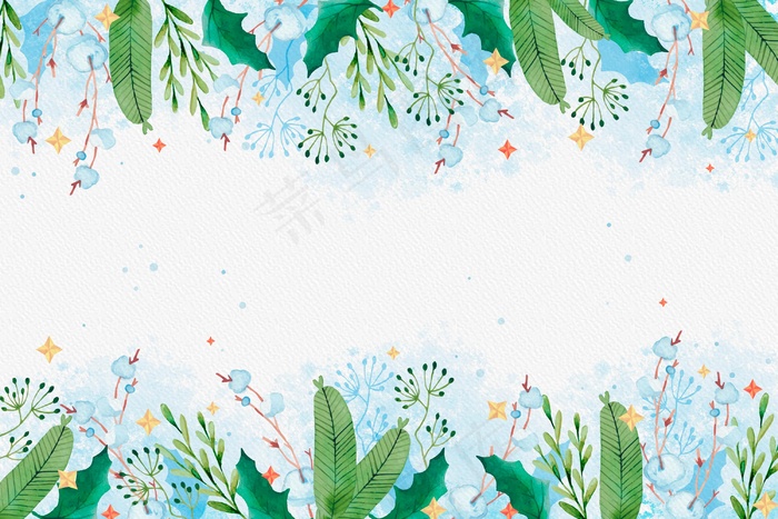 水彩画圣诞背景