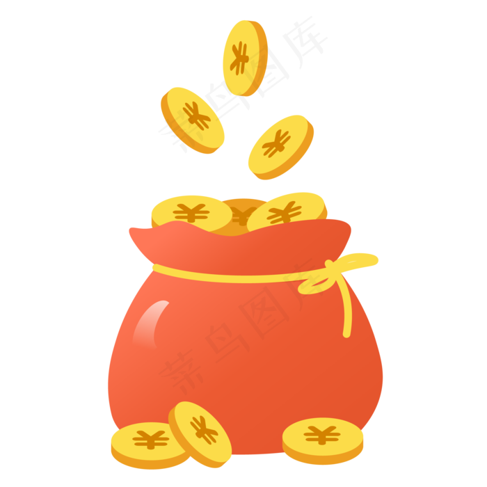 金币钱袋(2000*2000px 300 dpi )ai矢量模版下载