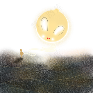 中秋节十五星星兔子月亮