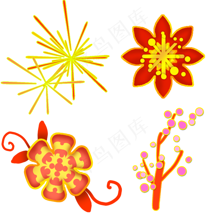 新年春节金边剪纸装饰