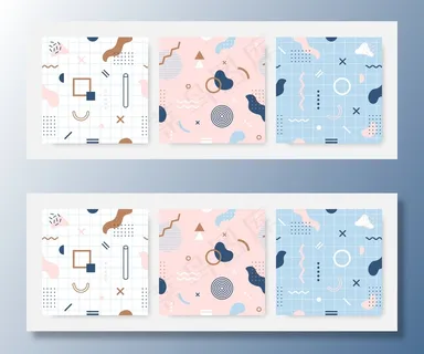 孟菲斯无缝图案系列。