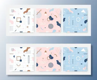 孟菲斯无缝图案系列。