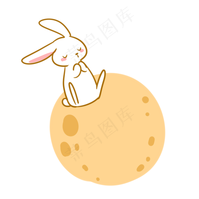 坐在月亮上的玉兔(2100X2100(DPI:300))psd模版下载