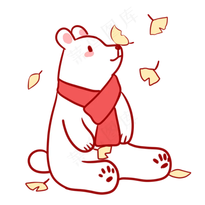 白熊与落叶(2100X2100(DPI:300))psd模版下载