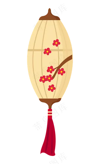 手绘新年梅花灯笼边框