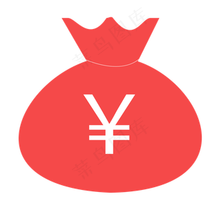 红色的金币袋子免抠图