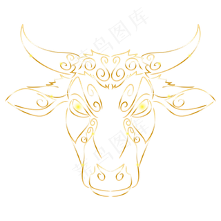 金色花纹牛头