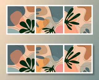 各种形状和有机物体的手绘集合