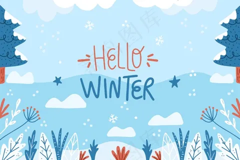 手绘冬季背景