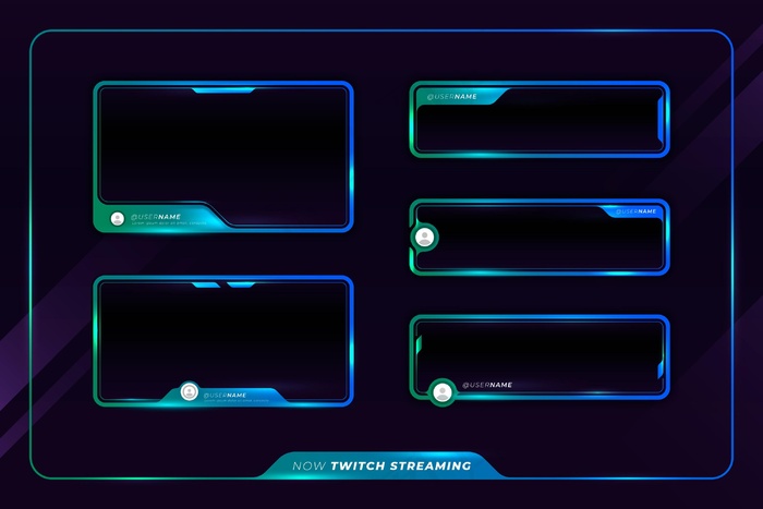 Twitch流面板eps,ai矢量模版下载