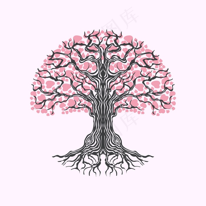 树木生命手绘插图eps,ai矢量模版下载