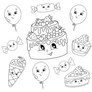 儿童彩绘书。生日快乐主题。 儿童彩绘书。生日快乐主题。