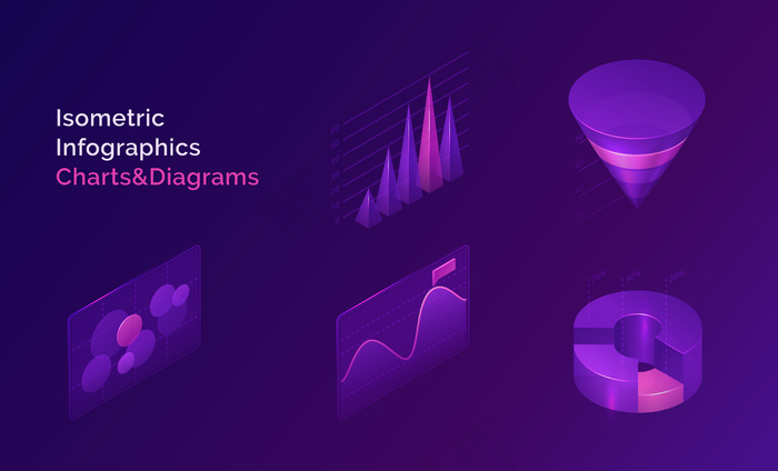 等轴测信息图表和图表集