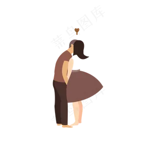 男女接吻矢量图七夕情人节