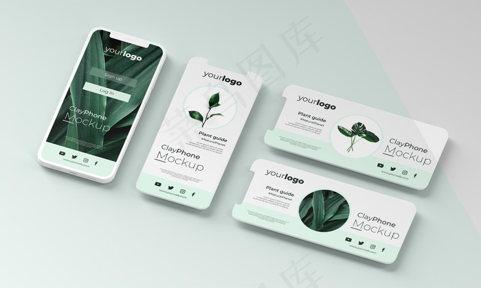 手机屏幕上的界面模型样机