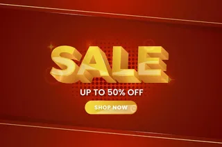 红色和金色的彩色3d销售背景