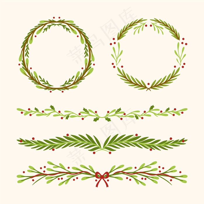 手绘圣诞框架和边框