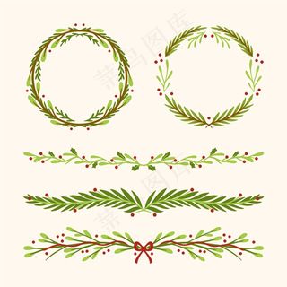 手绘圣诞框架和边框