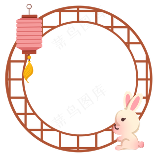 中秋节兔子边框