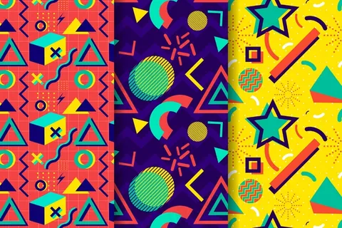 孟菲斯彩色图案包