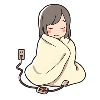 冬天立冬保暖暖和身体卡通女孩